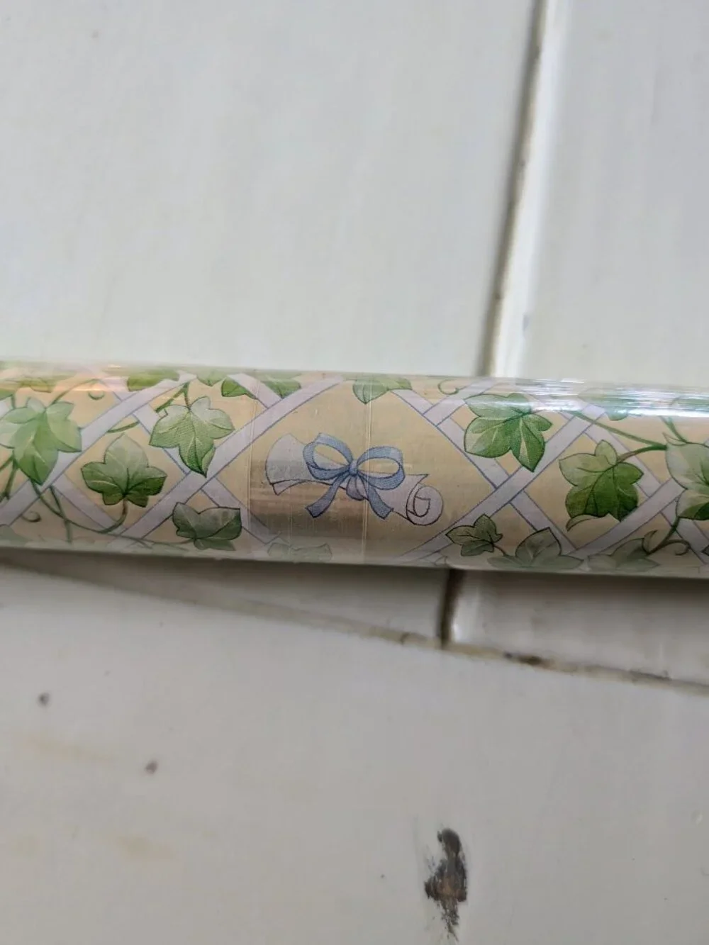 VTG NOS Hallmark Graduation Gift Wrap Roll 15 ft Diploma Yellow Wrapping Paper